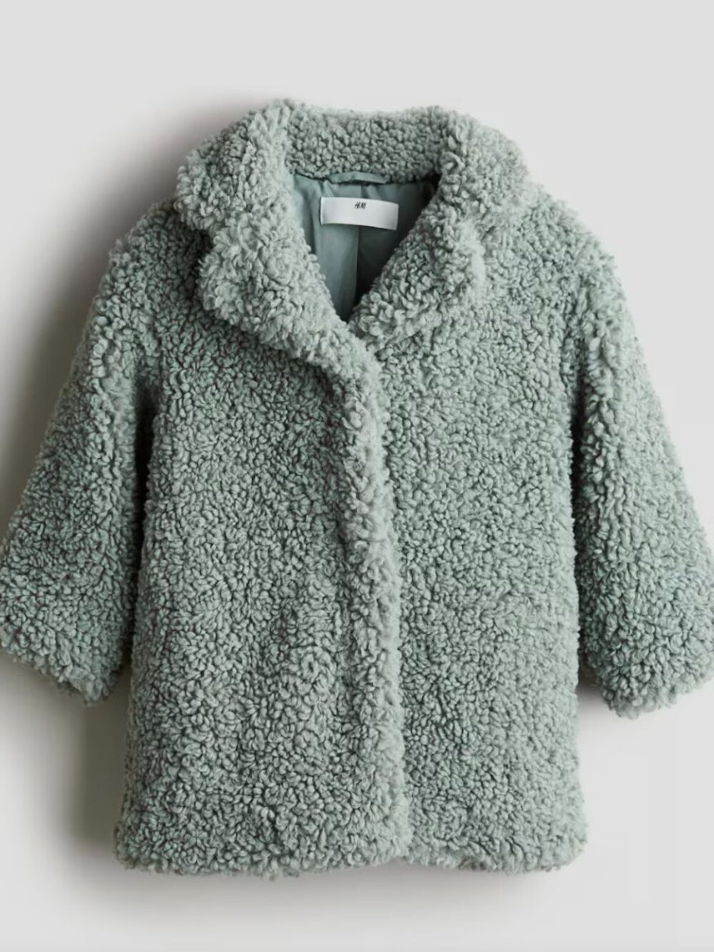 H&M Teddy Coat Mint Green 3/4T